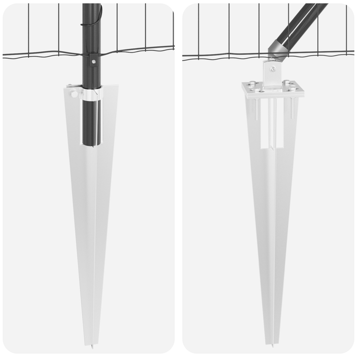 Recinzione Euro con 13 Pali a Punta 1.2x25 m Acciaio Zincato Grigio