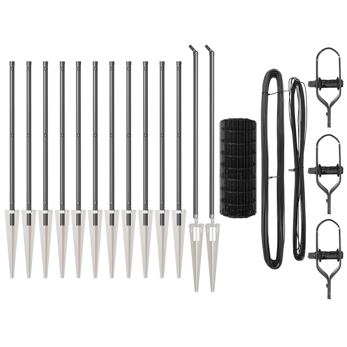 Recinzione Euro con 13 picchetti 1x25 m Acciaio zincato grigio