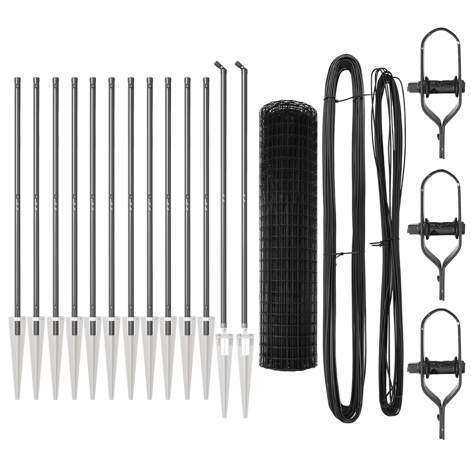 Recinzione Euro con 13 pali a punta 1.2x25 m in acciaio zincato grigio