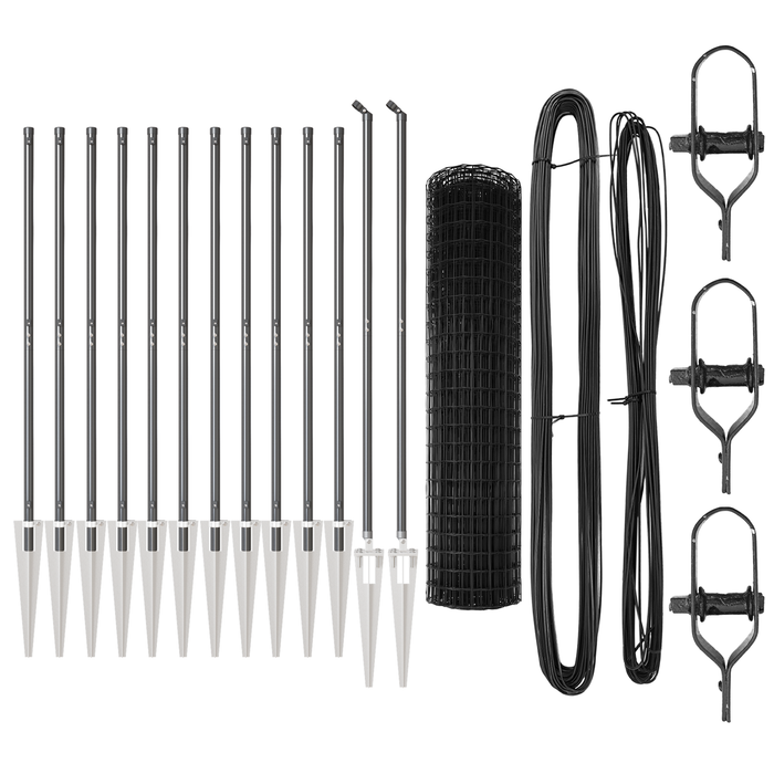 Recinzione Euro con 13 pali a punta 1.2x25 m in acciaio zincato grigio