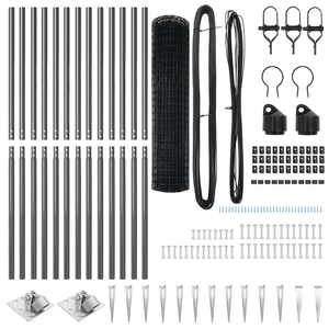 Recinzione Euro con 13 pali a punta 1.2x25 m in acciaio zincato grigio