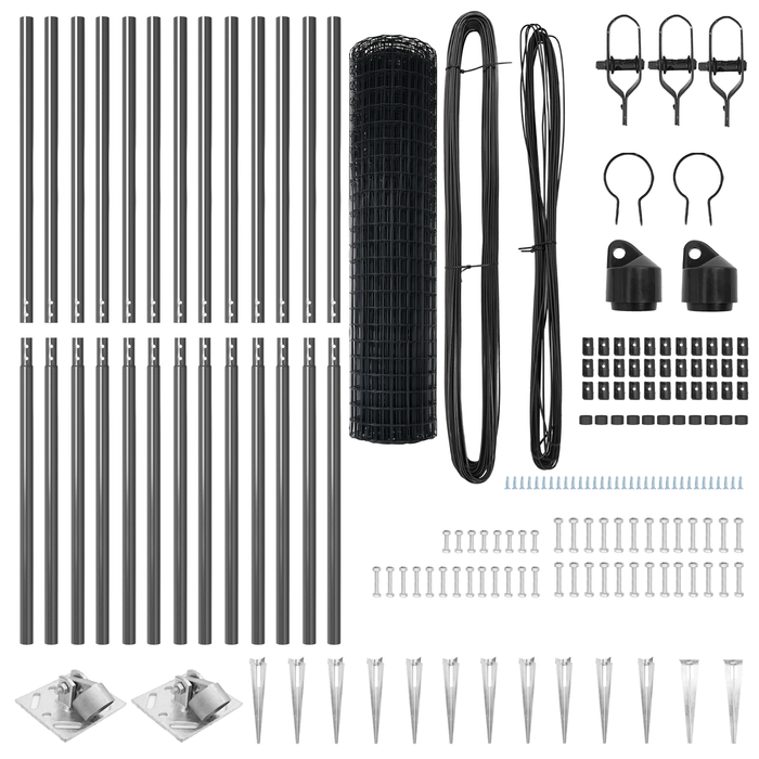 Recinzione Euro con 13 pali a punta 1.2x25 m in acciaio zincato grigio