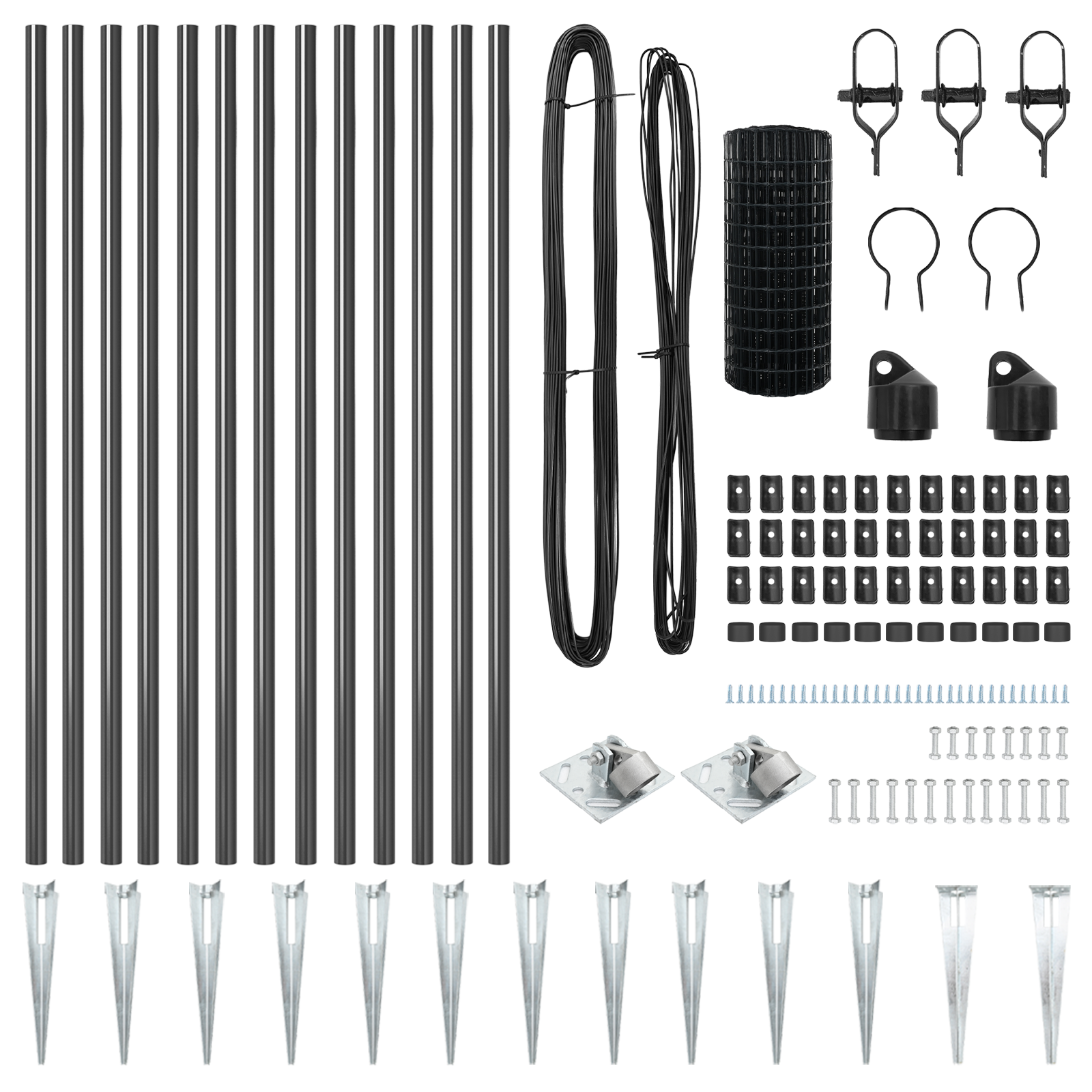 Recinzione Euro con 13 Post a Picchetto 1x25 m Acciaio Zincato Grigio