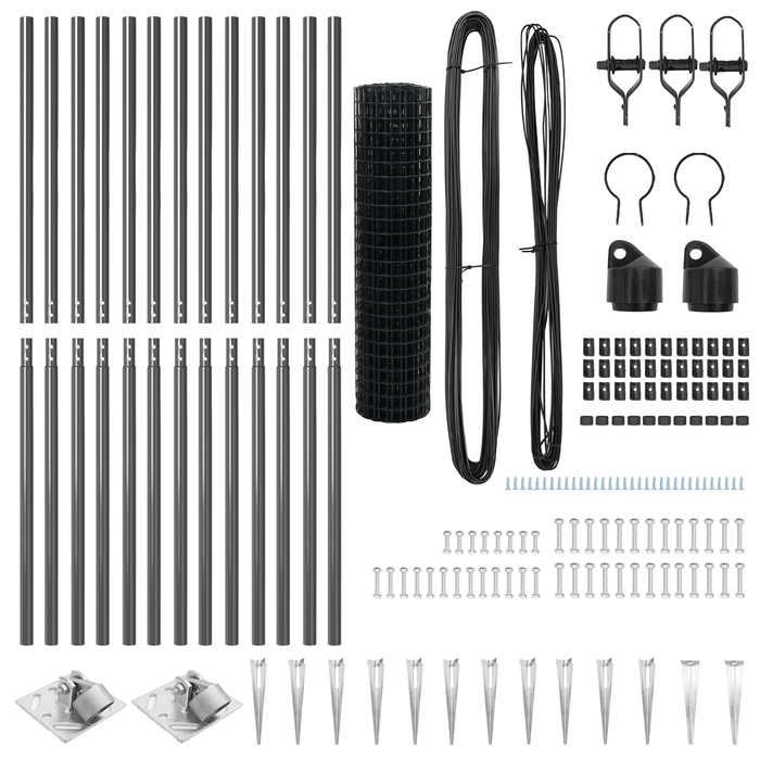 Recinto Euro con 13 picchetti 1.2x25 m Acciaio zincato Grigio