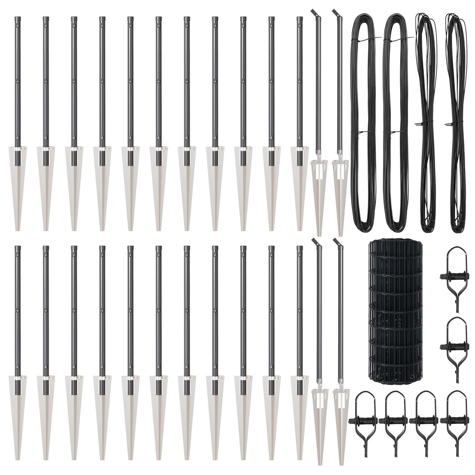 Euro Fence con 13 Pali a Picco 0.4x50 m Acciaio Galvanizzato Grigio