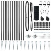 Recinto Euro con 13 picchetti 0.6x25 m in acciaio zincato grigio