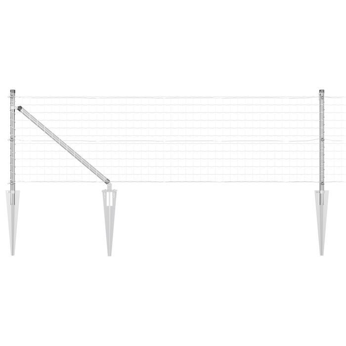 Recinzione Euro con 7 Picchetti 0.8x10 m Acciaio Zincato