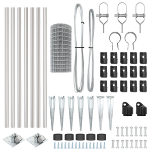 Recinzione Euro con 7 Picchetti 0.8x10 m Acciaio Zincato