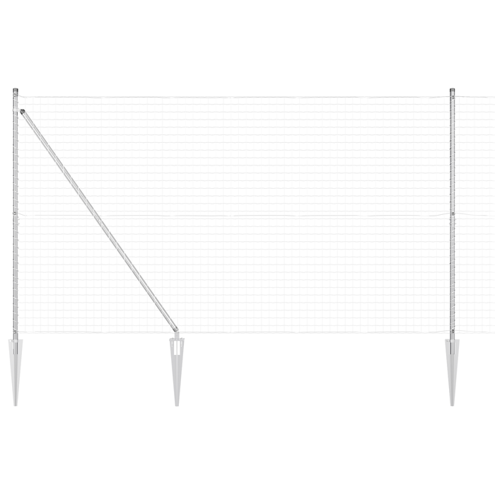 Recinzione Euro con 7 Picchetti 1.5x10 m Acciaio Galvanizzato