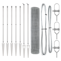 Recinzione Euro con 7 Picchetti 1.5x10 m Acciaio Galvanizzato