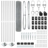 Recinzione Euro con 7 Picchetti 1.5x10 m Acciaio Galvanizzato