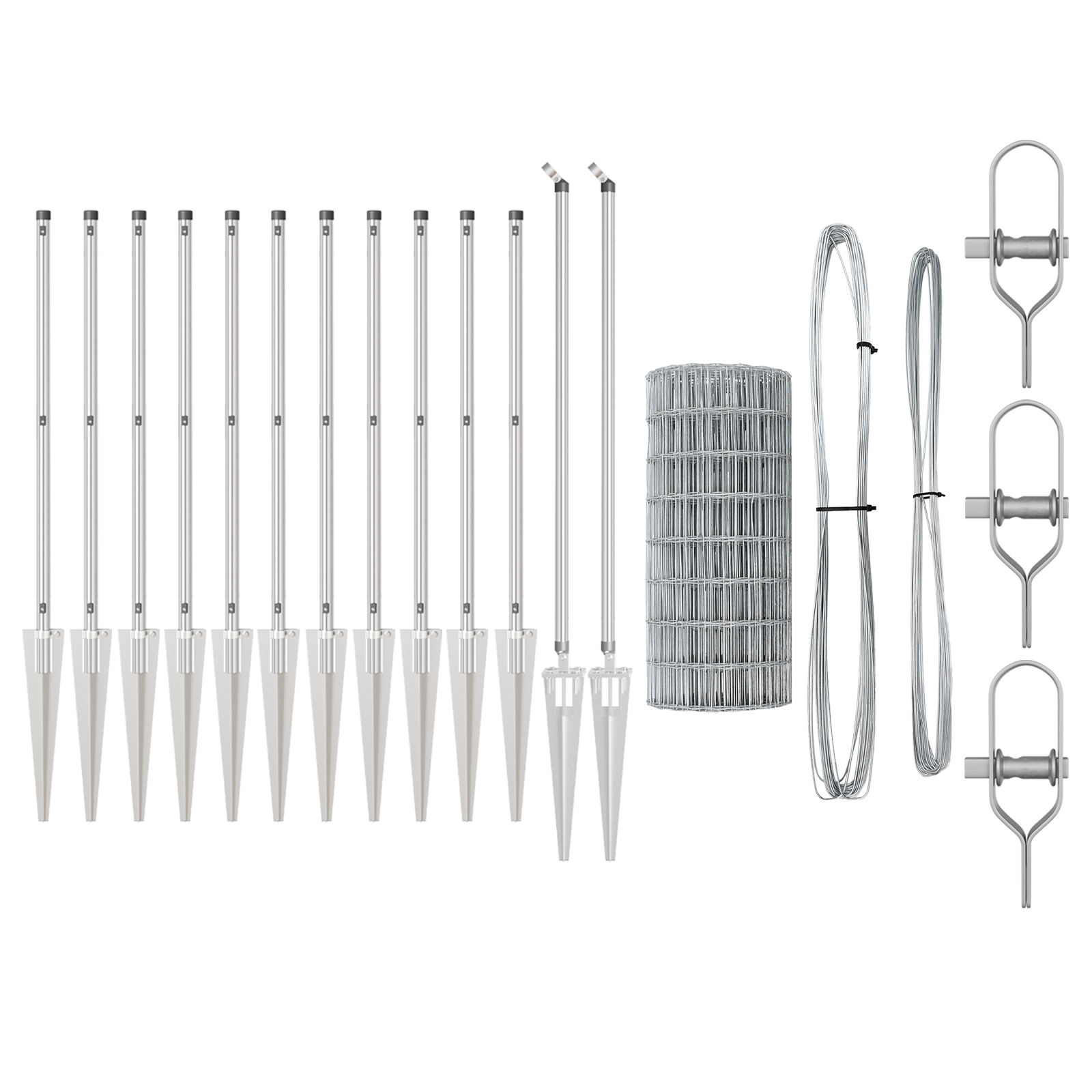 Recinzione Euro con 7 pali a punta 0.4x10 m in acciaio galvanizzato