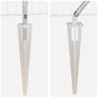 Recinzione Euro con 7 Pali a Punta 0.8x10 m Acciaio Galvanizzato