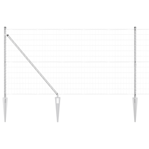Recinzione Euro con 7 Pali a Punta 1,4x10 m Acciaio Zincato
