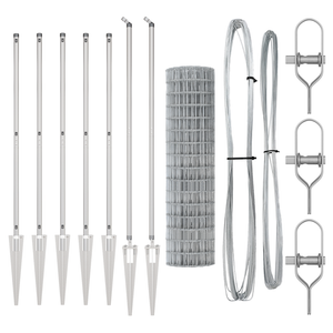 Recinzione Euro con 7 Pali a Punta 1,4x10 m Acciaio Zincato