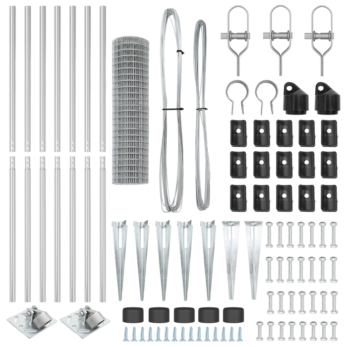 Recinzione Euro con 7 pali a punta 1.2 x 10 m in acciaio zincato