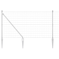 Recinzione Euro con 7 pali a punta 1.4x10 m Acciaio galvanizzato