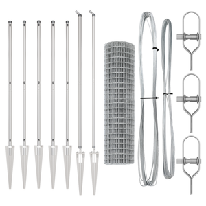 Recinzione Euro con 7 pali a punta 1.4x10 m Acciaio galvanizzato