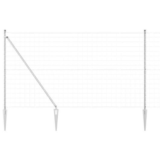 Recinzione Euro con 7 Pali a Punta 1.5x10 m Acciaio Zincato