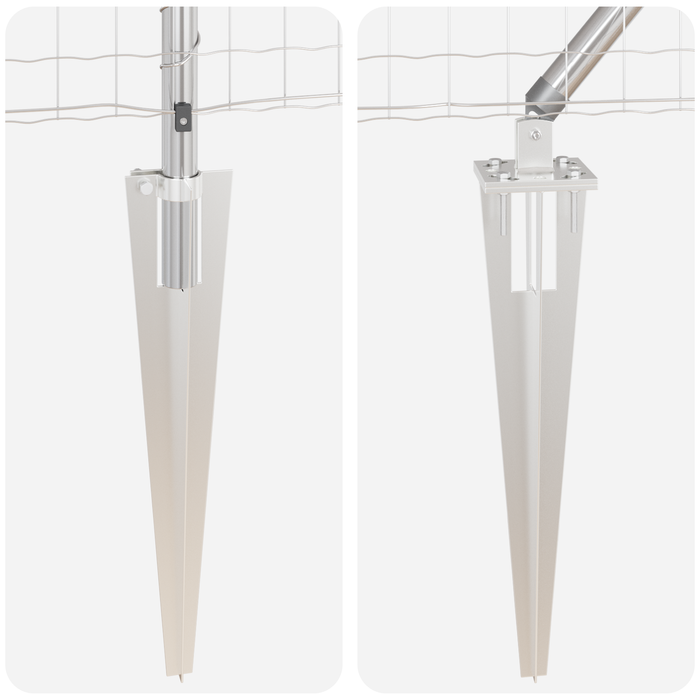 Recinzione Euro con 13 Pali a Punta 0.6x25 m Acciaio Galvanizzato