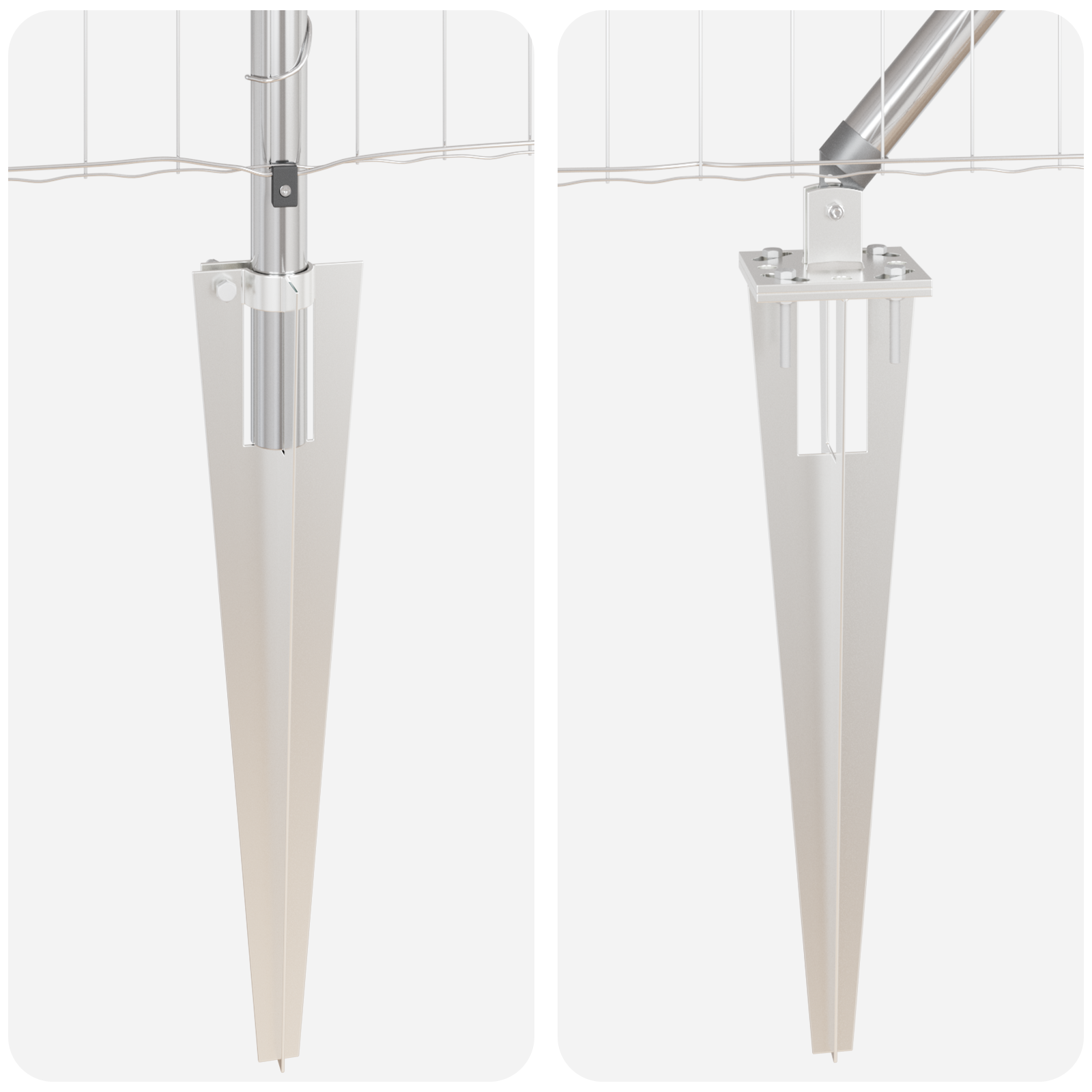 Euro Fence con 13 Picchetti 1x25 m Acciaio Zincato