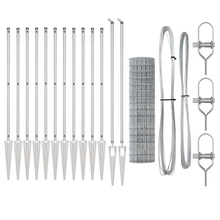 Recinzione Euro con 13 Posti a Punta 1,2x25 m Acciaio Zincato