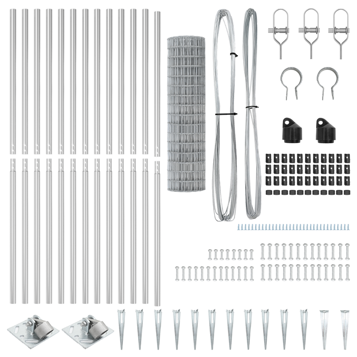 Recinzione Euro con 13 Posti a Punta 1,2x25 m Acciaio Zincato