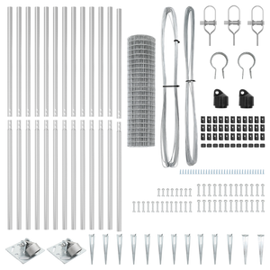Euro Fence con 13 pali a spillo 1.2x25 m Acciaio zincato