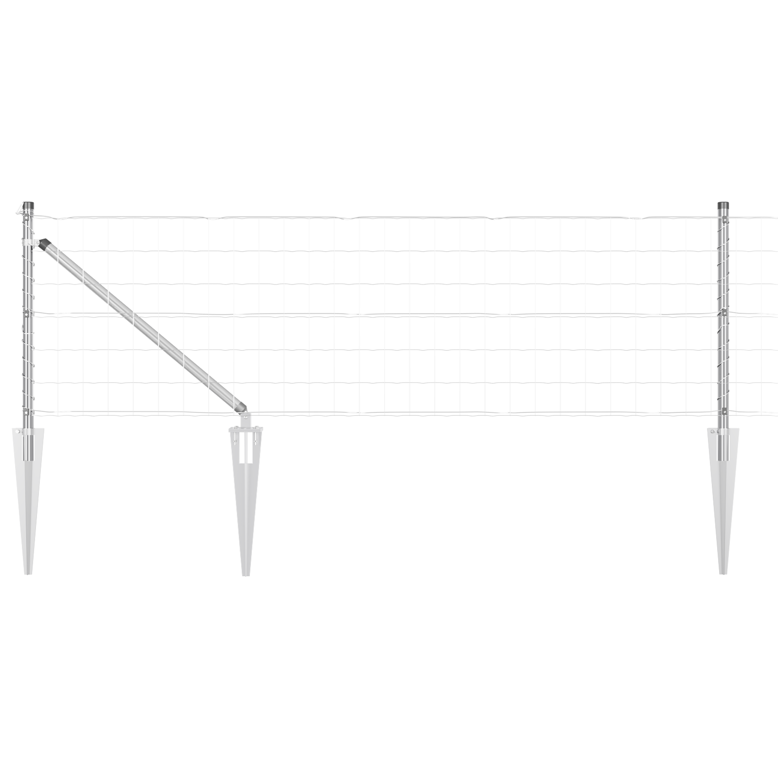 Euro Fence con 13 pali appuntiti 0.6x50 m Acciaio zincato