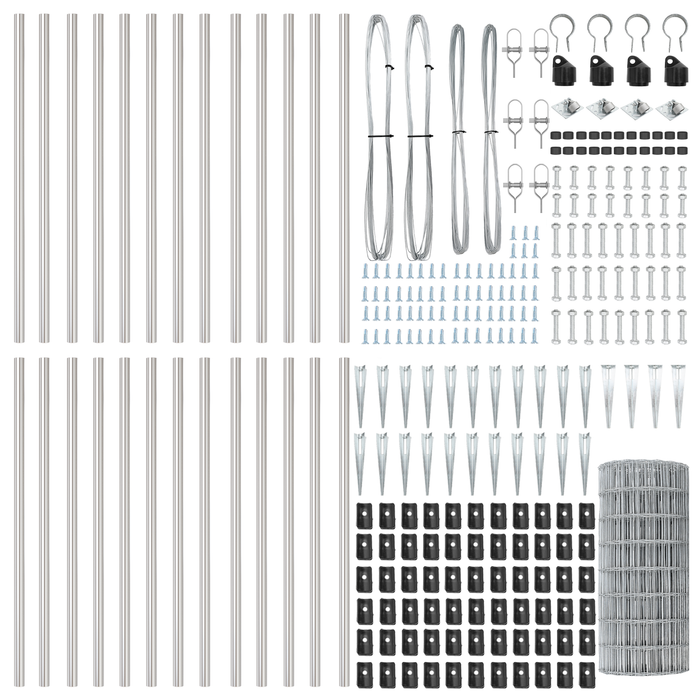 Euro Fence con 13 pali appuntiti 0.6x50 m Acciaio zincato