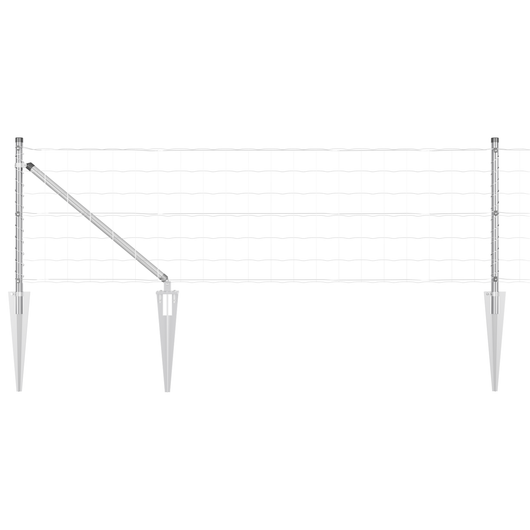 Recinzione Euro con 13 Pali a Punta 0.4x50 m Acciaio Zincato