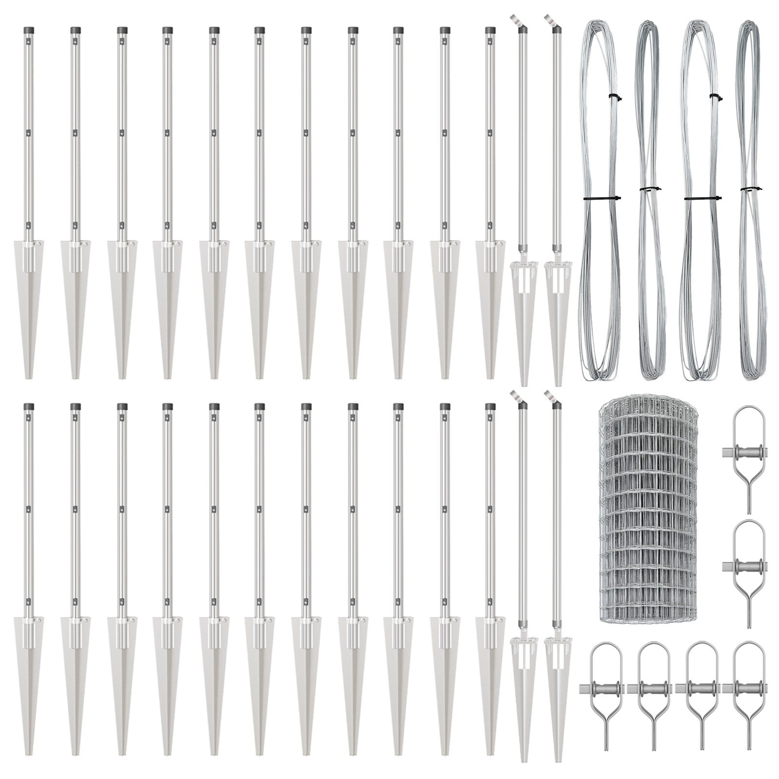 Recinzione Euro con 13 Pali a Punta 0.6x50 m Acciaio Zincato