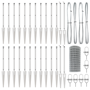 Recinzione Euro con 13 Pali a Punta 0.6x50 m Acciaio Zincato