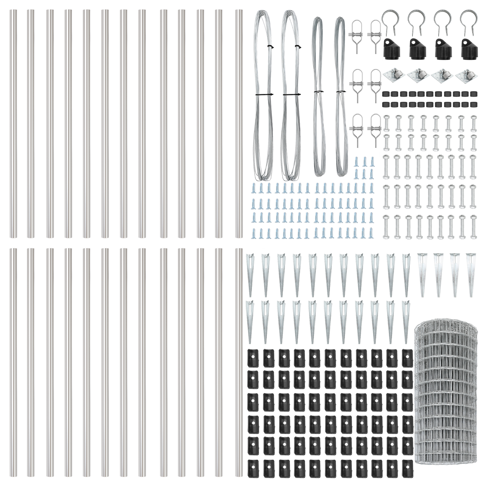 Recinzione Euro con 13 Pali a Punta 0.6x50 m Acciaio Zincato