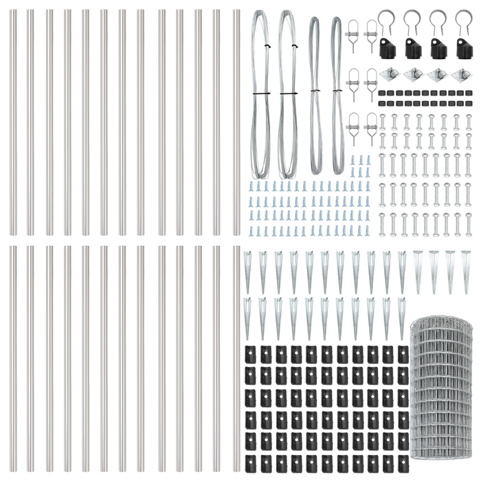 Recinzione Euro con 13 Pali a Punta 0.6x50 m Acciaio Zincato