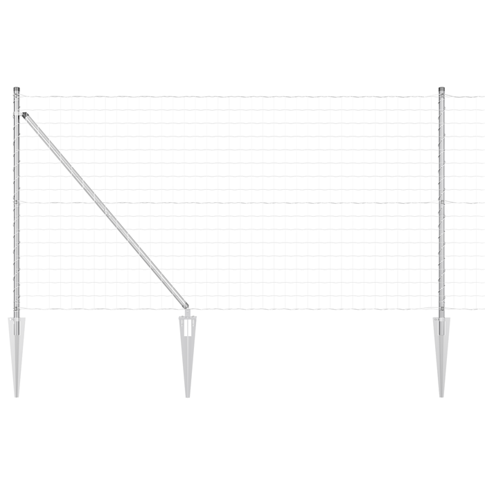 Recinzione Euro con 7 pali a punta 1x10 m in acciaio zincato