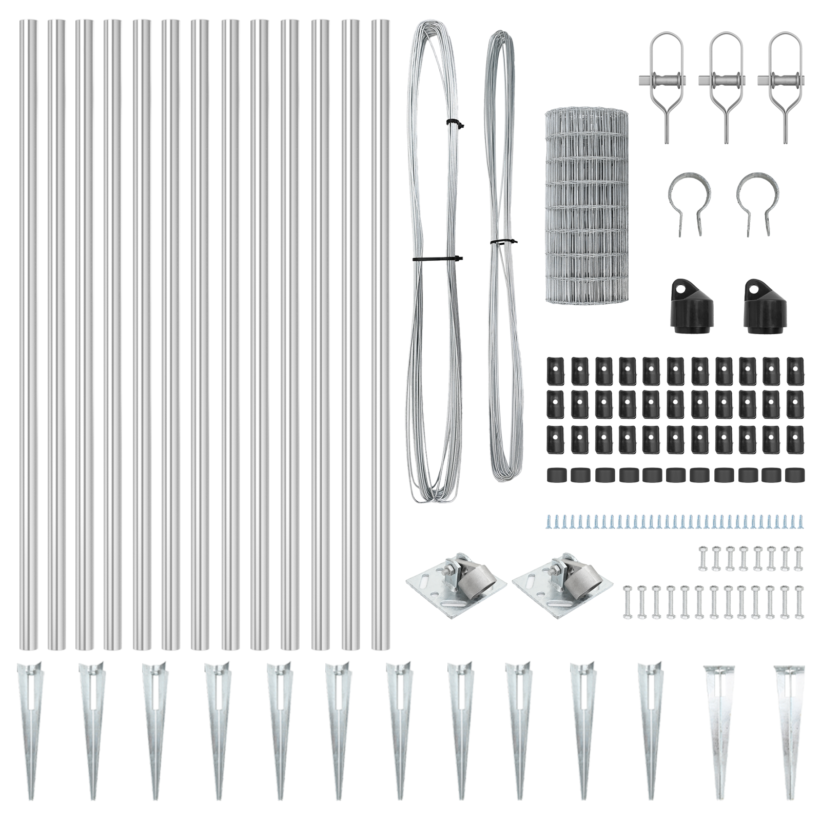 Recinzione Euro con 7 pali a punta 1x10 m in acciaio zincato