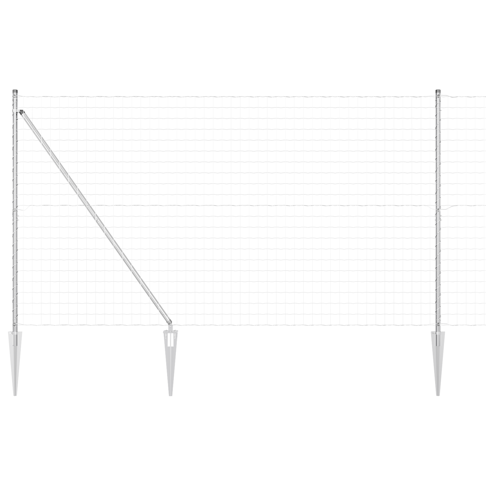 Recinzione Euro di con 7 pali a punta 1.6x10 m Acciaio zincato