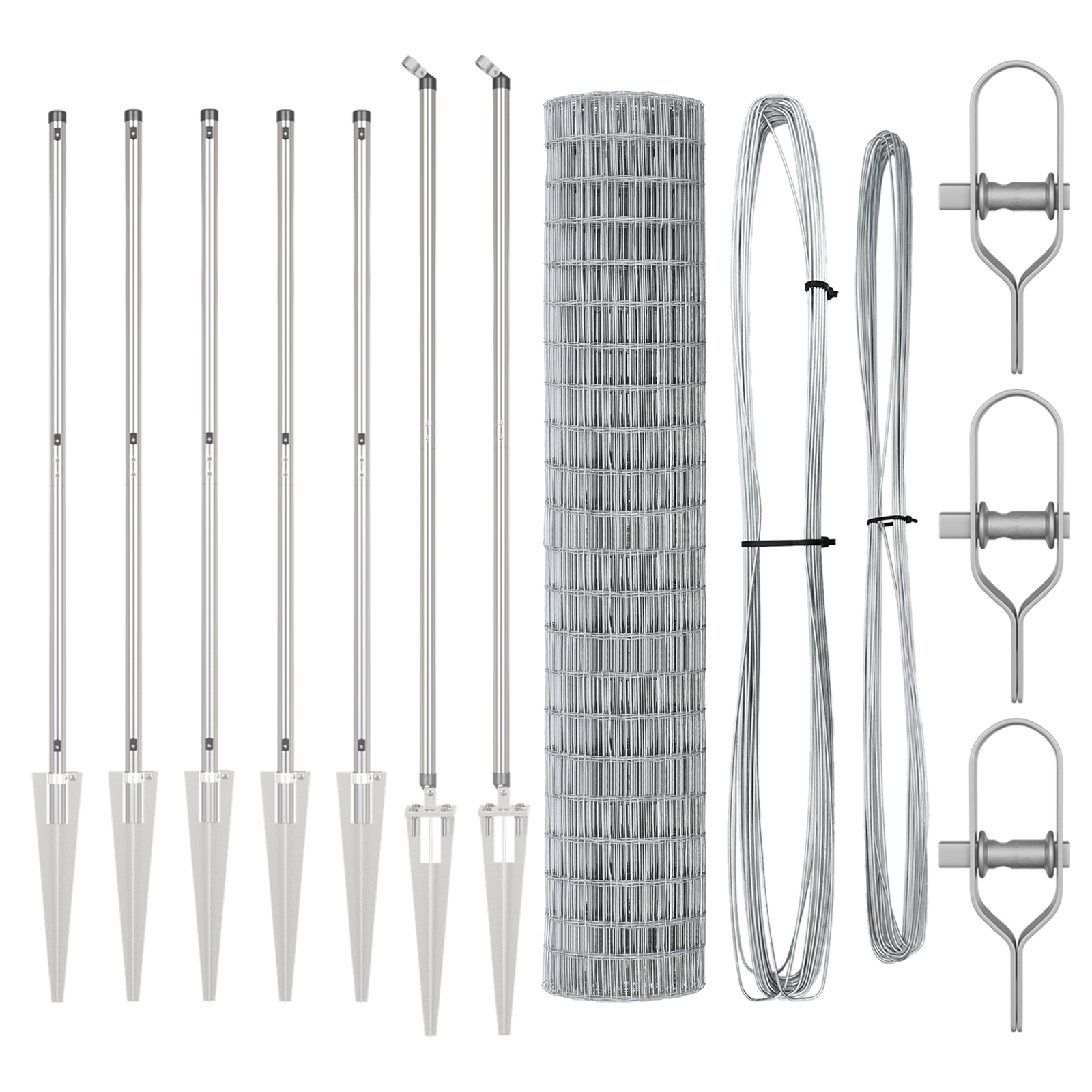 Recinzione Euro di con 7 pali a punta 1.6x10 m Acciaio zincato