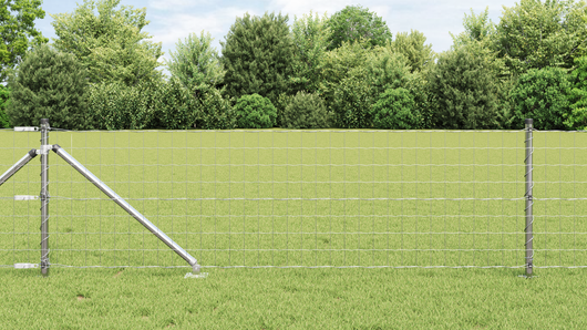 Recinzione Euro con 13 pali a picco 0.8x25 m Acciaio Zincato