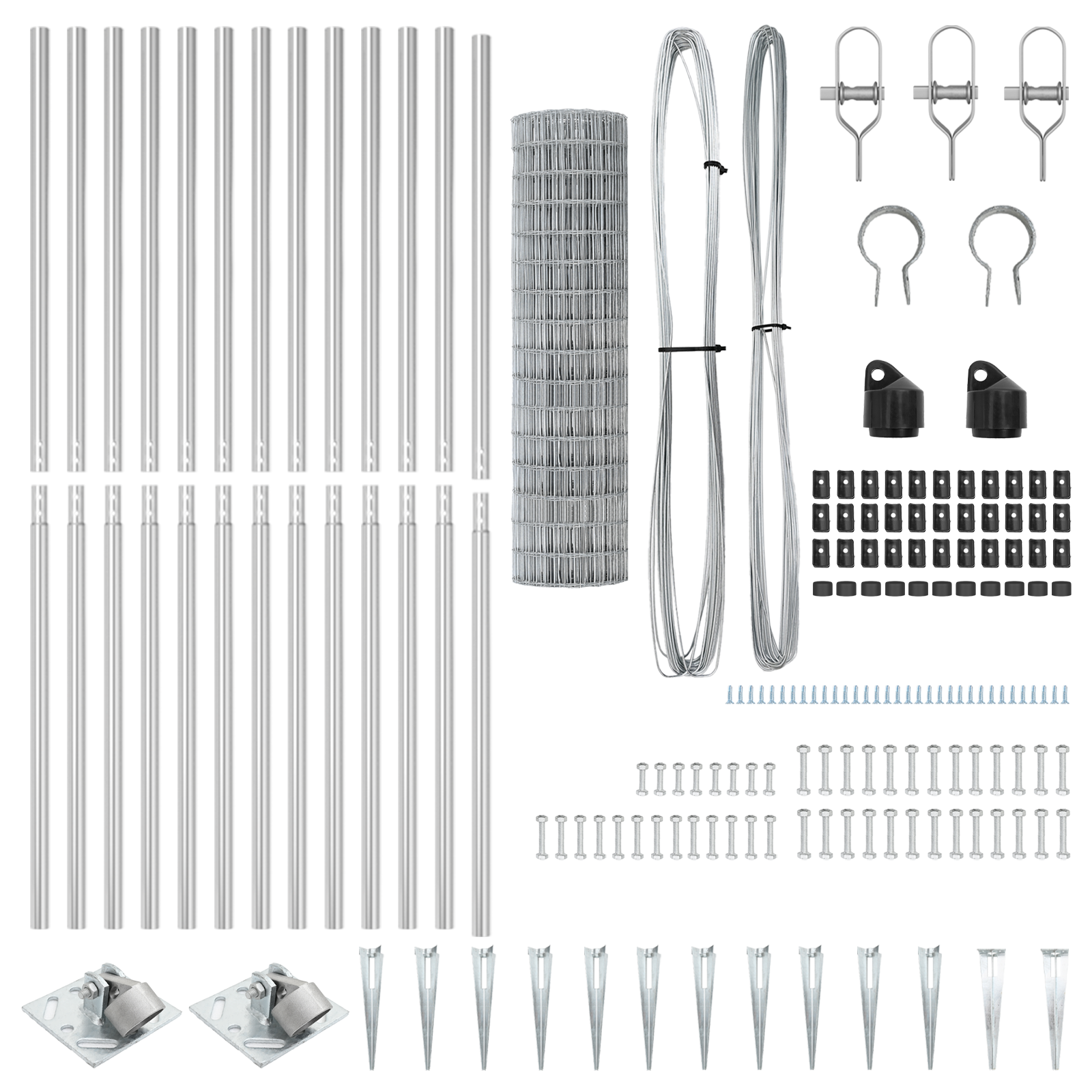 Recinzione Euro con 13 pali a spillo 1.2x25 m in acciaio galvanizzato