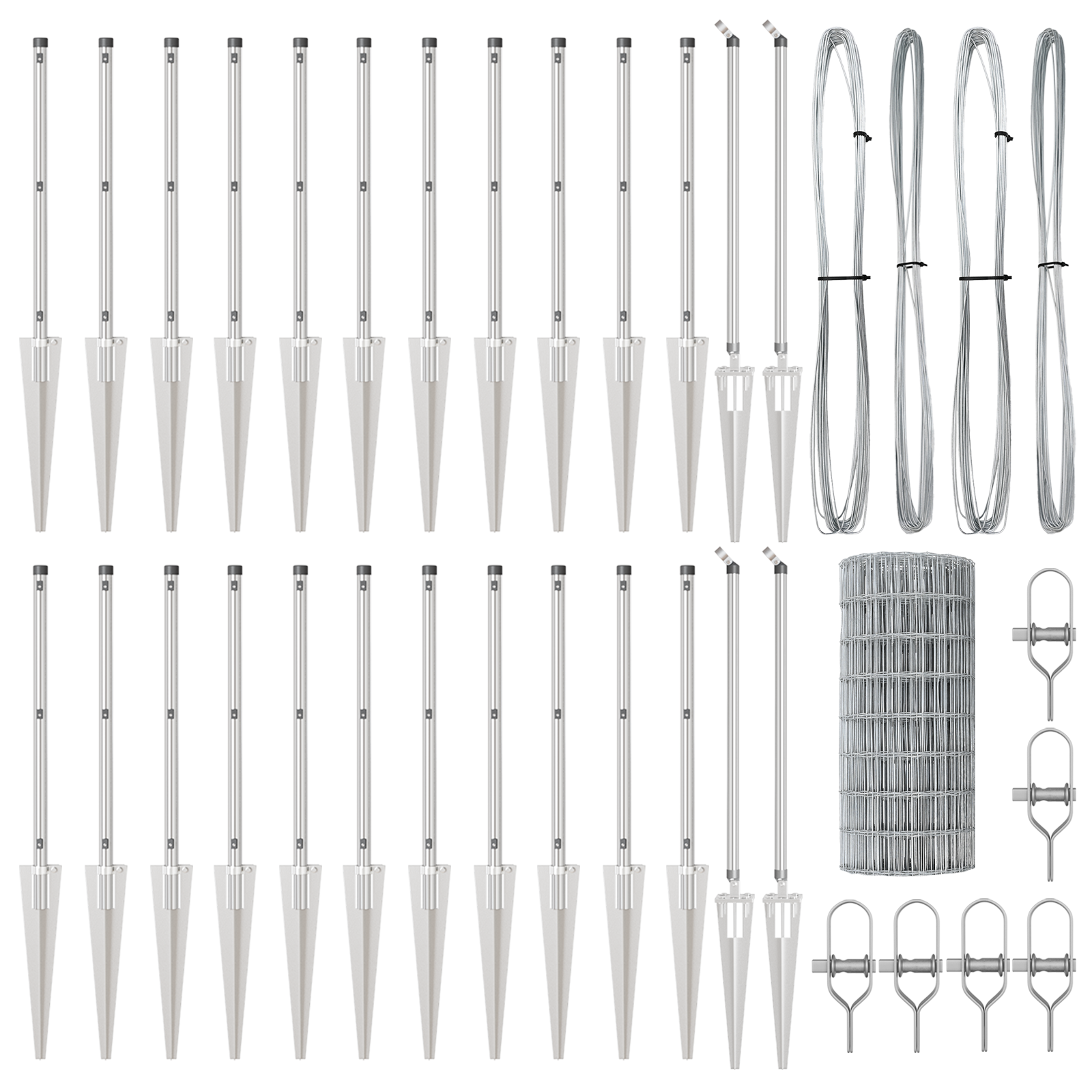 Recinzione Euro con 13 Picchetti 0.6x50 m Acciaio Zincato