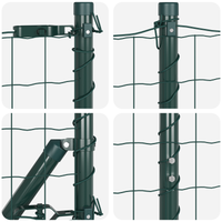 Recinzione Euro con 7 Posti Flangiati 1.6x10 m Acciaio Zincato