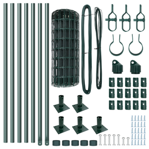 Recinzione Euro di con 7 Poste Flangiate 0.4x10 m in Acciaio Galvanizzato