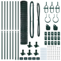 Recinzione Euro di con 7 pali flangiati 1.4x10 m Acciaio zincato