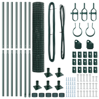 Recinzione Euro con 7 Pali Flangiati 1.4x10 m in Acciaio Galvanizzato