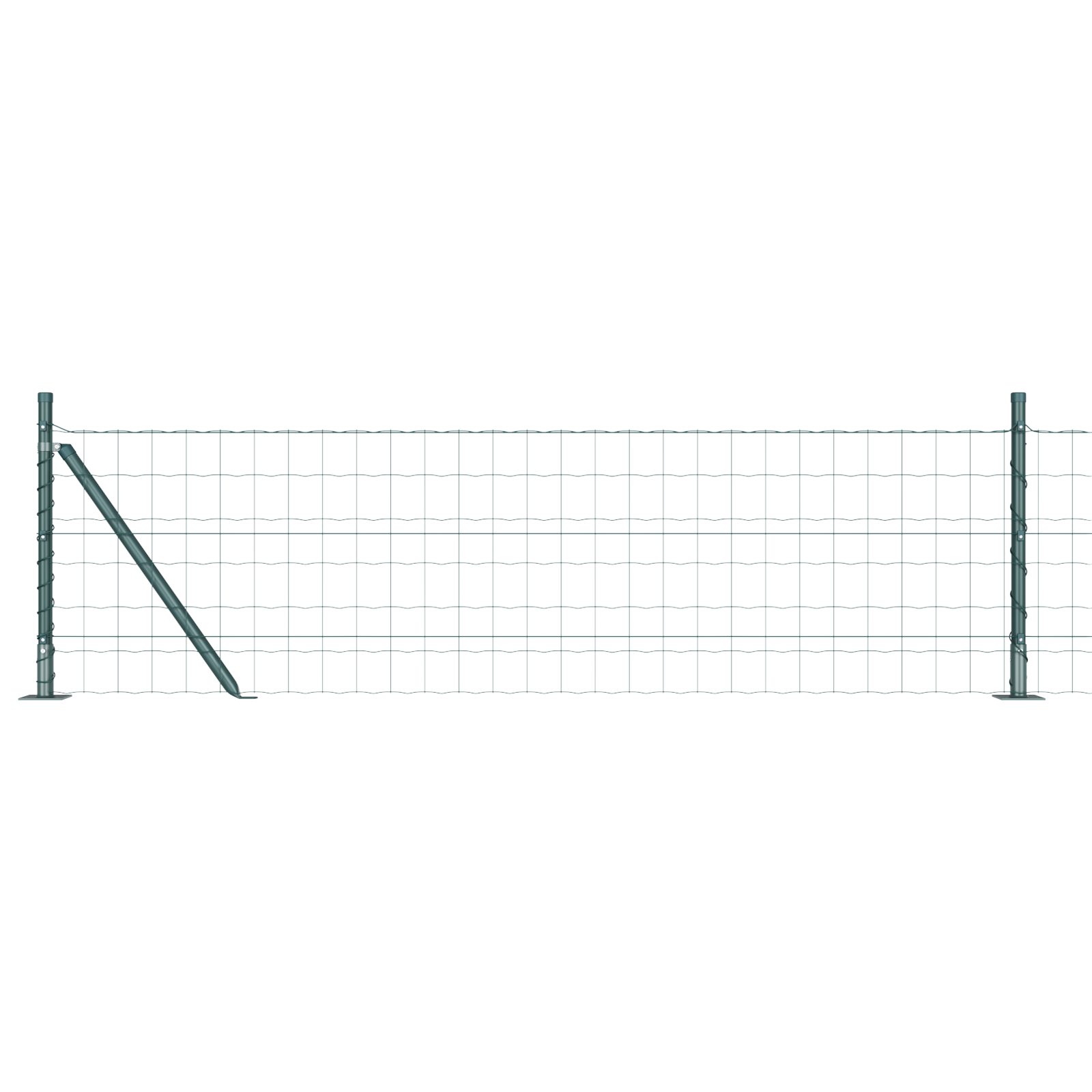 Euro Fence con 13 Pali Flangiati 0.4x50 m Acciaio Zincato