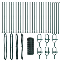 Euro Fence con 13 Pali Flangiati 0.4x50 m Acciaio Zincato