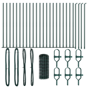 Euro Fence con 13 Pali Flangiati 0.4x50 m Acciaio Zincato