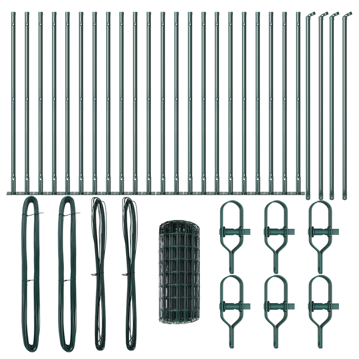 Euro Fence con 13 Pali Flangiati 0.4x50 m Acciaio Zincato